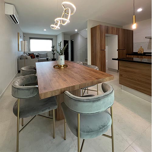 Comedor interior en Punto Sur Residencial