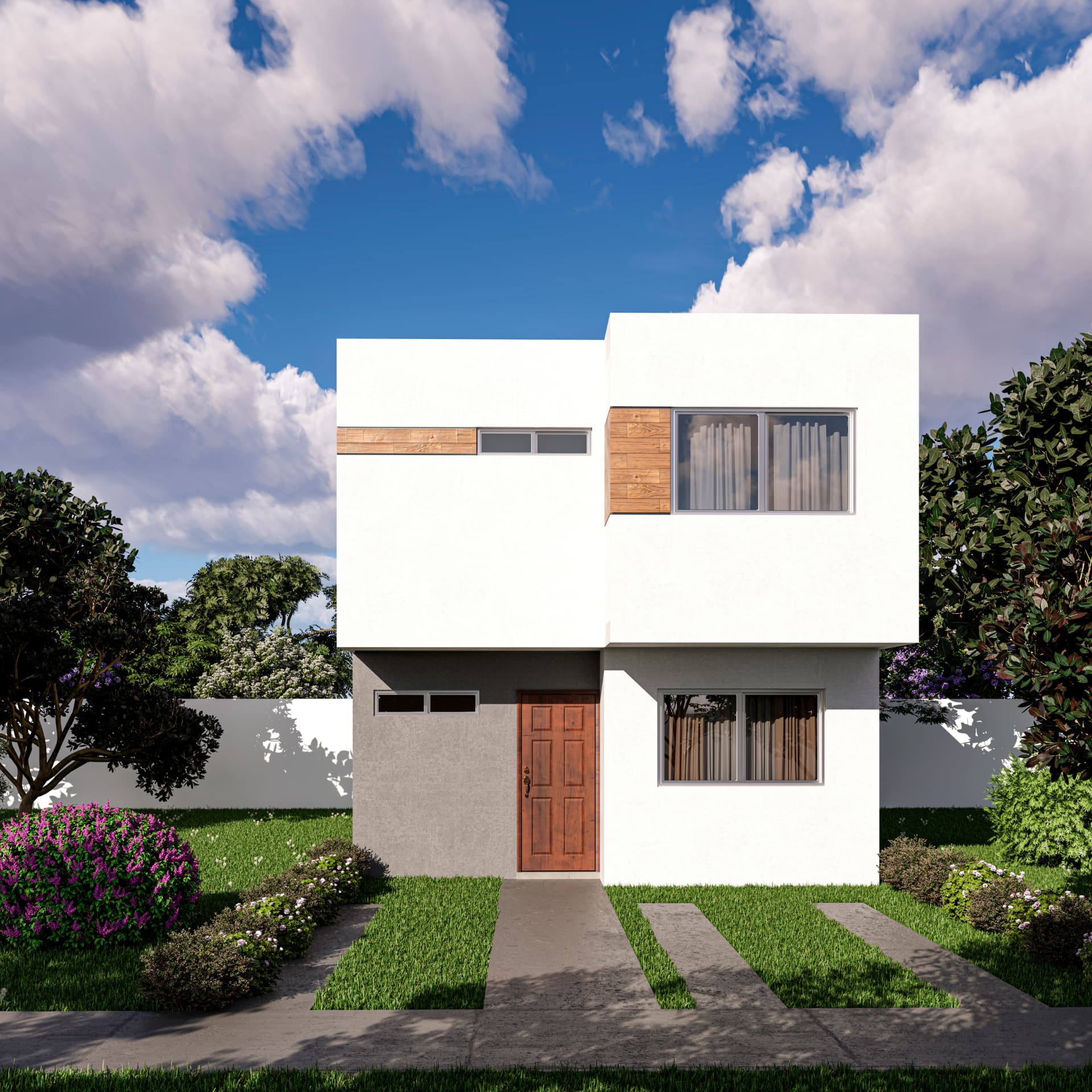 Fachada del modelo Luna en Punto Sur Residencial