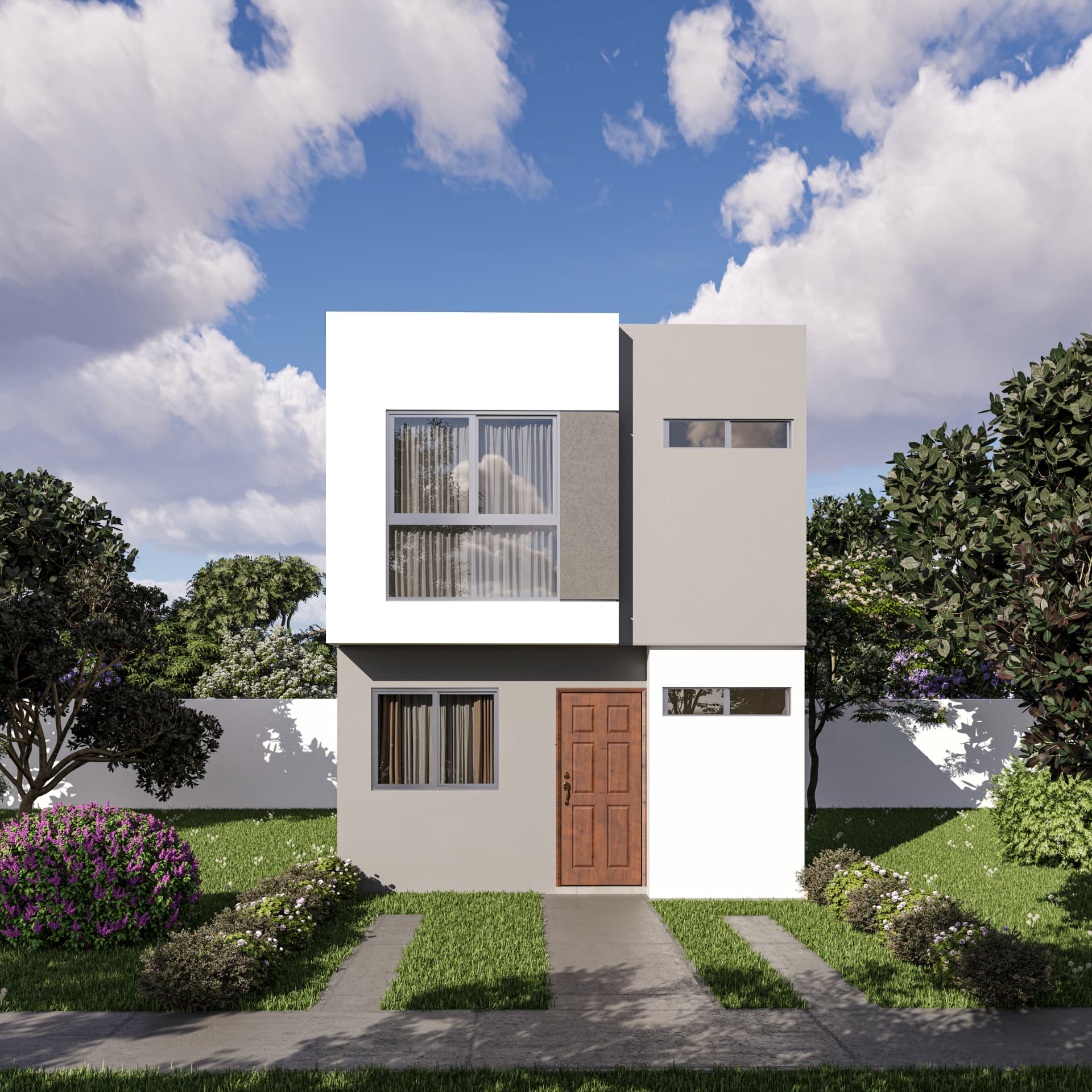 Fachada del modelo Aurora en Punto Sur Residencial