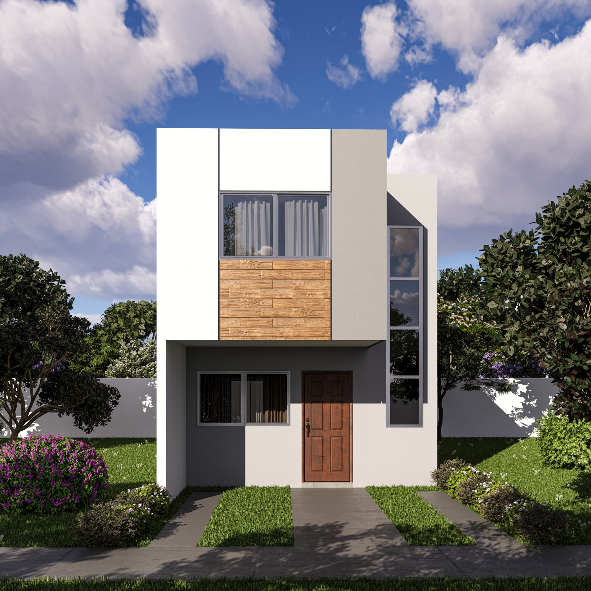 Fachada del modelo Nova en Punto Sur Residencial