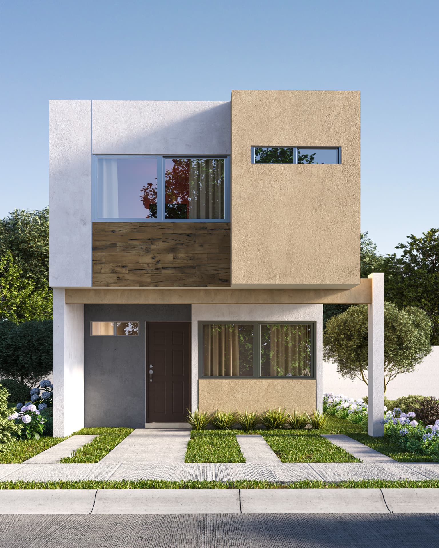 Fachada del modelo Atenas en Punto Sur Residencial