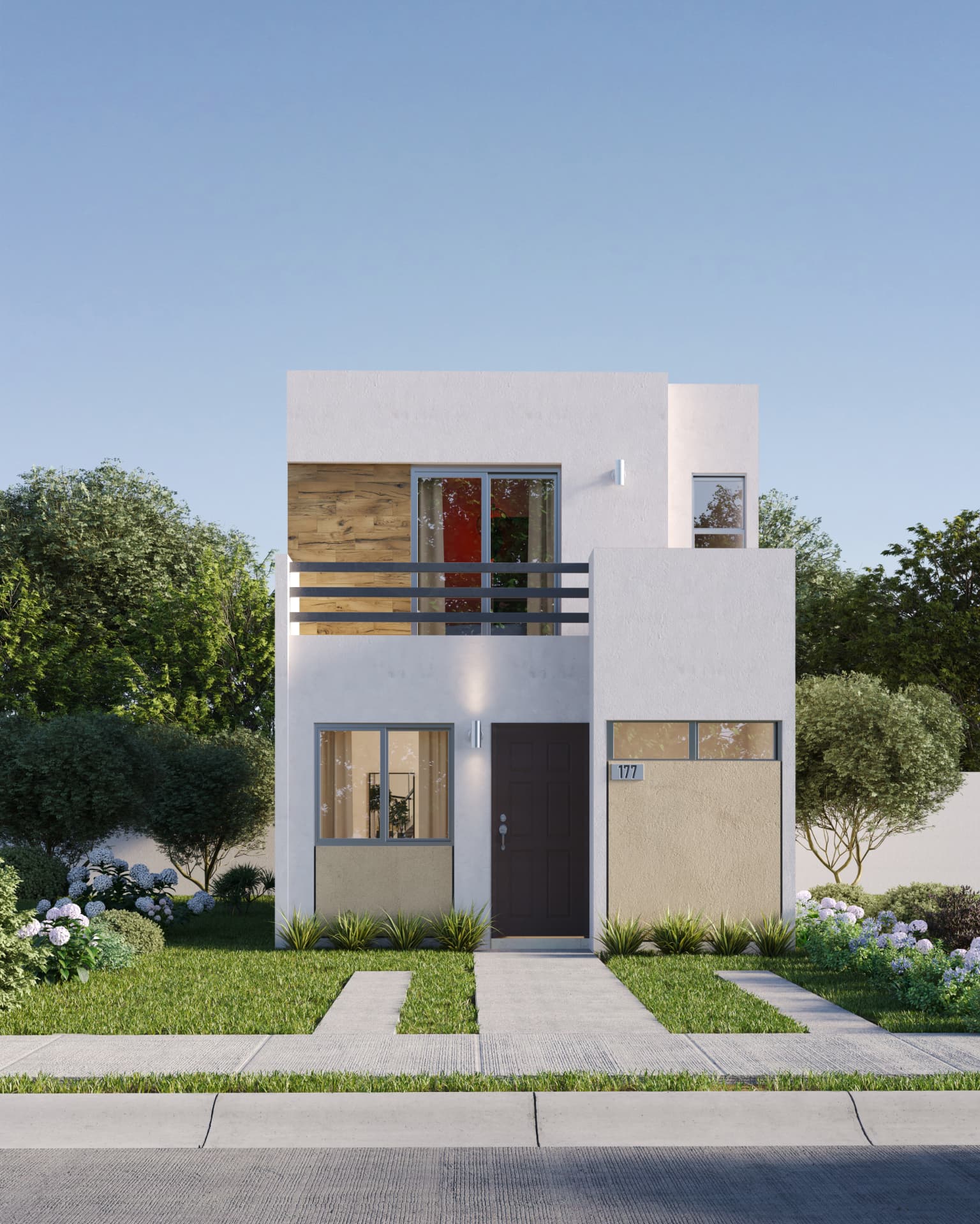 Fachada del modelo Troya en Punto Sur Residencial